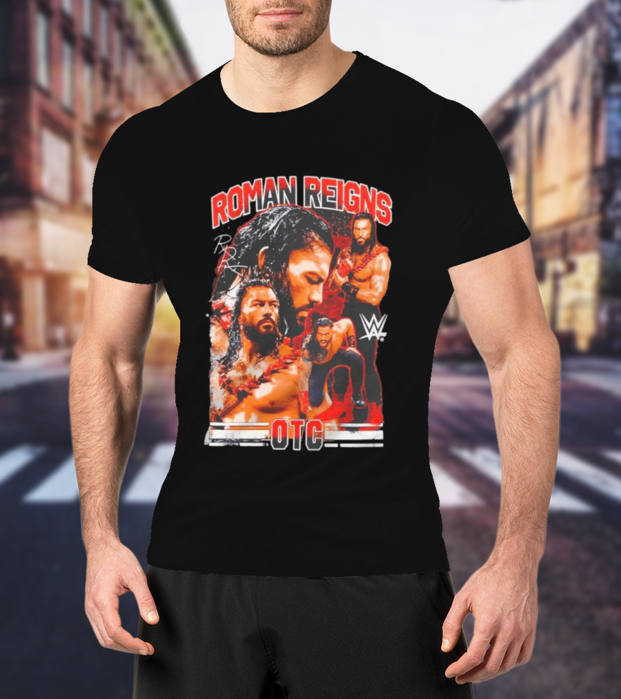 Roman Reigns WWE OTC Collage Wrestling Superstar WWE T-Shirt