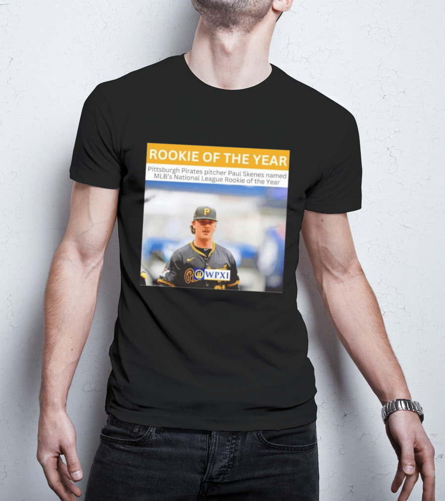 Rookie Of The Year Pittsburgh Pirates Pitcher Paul Skenes National League Award WPXI T-Shirt