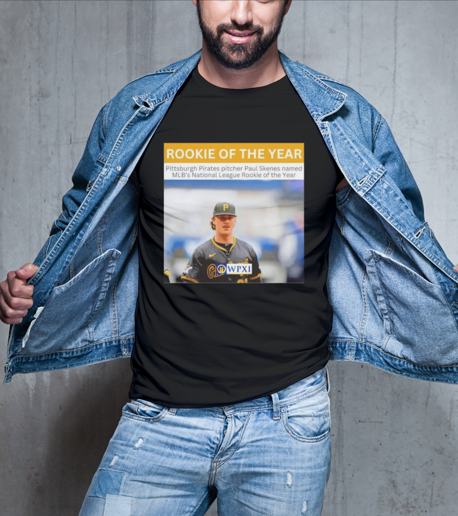 Rookie Of The Year Pittsburgh Pirates Pitcher Paul Skenes National League Award WPXI T-Shirt