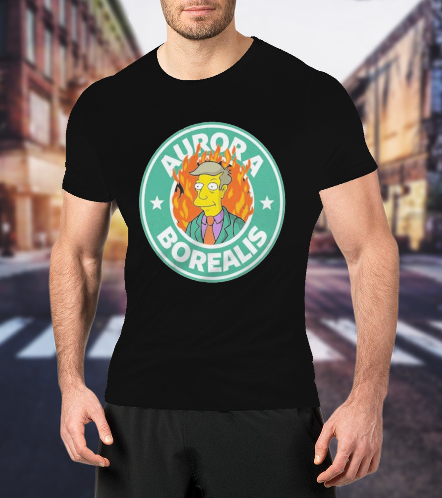Aurora Borealis Skinnerbucks Green Circle Fire T-Shirt