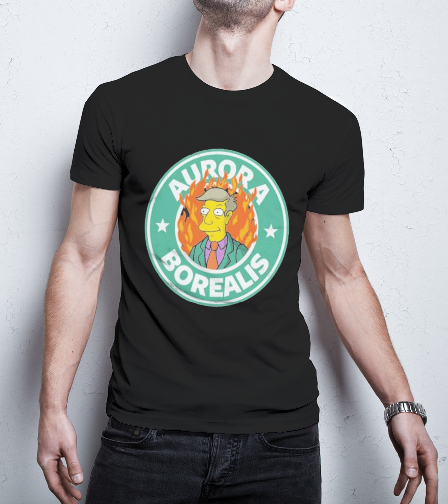 Aurora Borealis Skinnerbucks Green Circle Fire T-Shirt