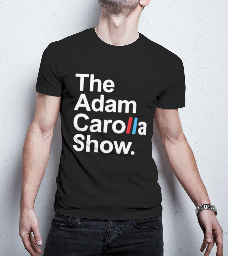 The Adam Carolla Show Podcast ACS Text Red Blue T-Shirt