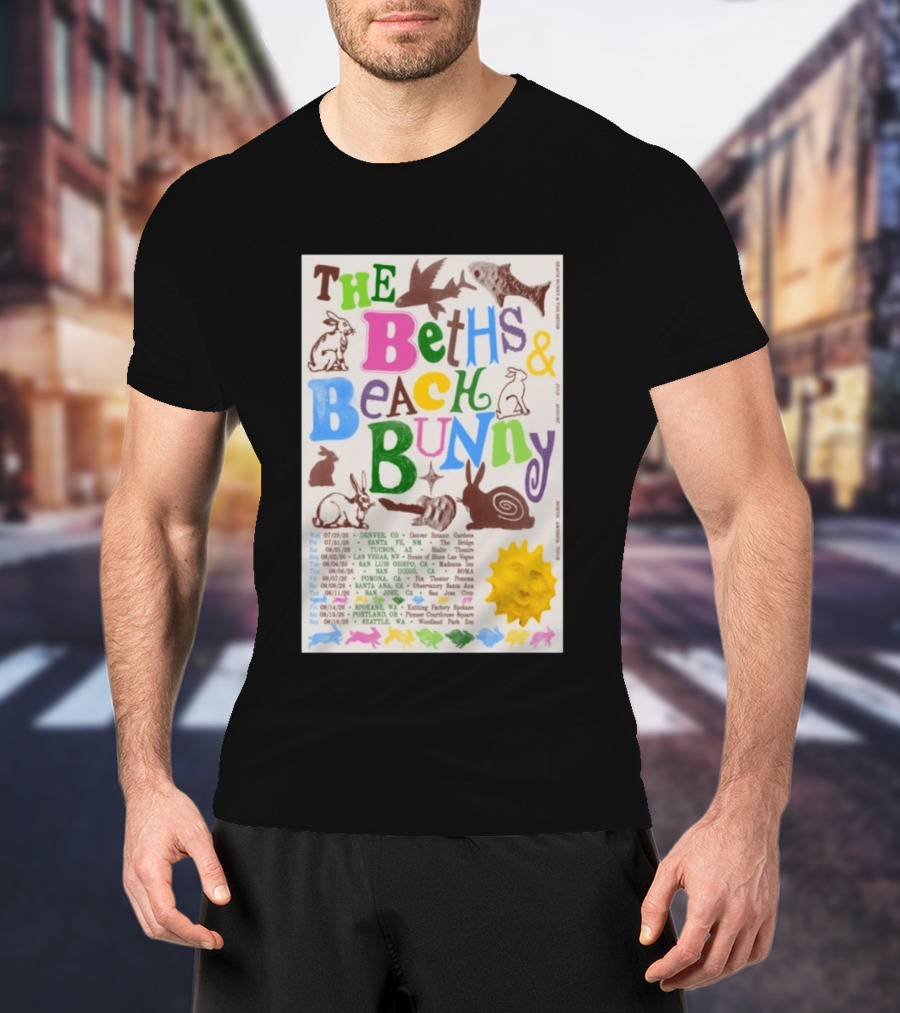 The Beths Beach Bunny North America Tour 2026 Denver Santa Fe Tucson Seattle T-Shirt