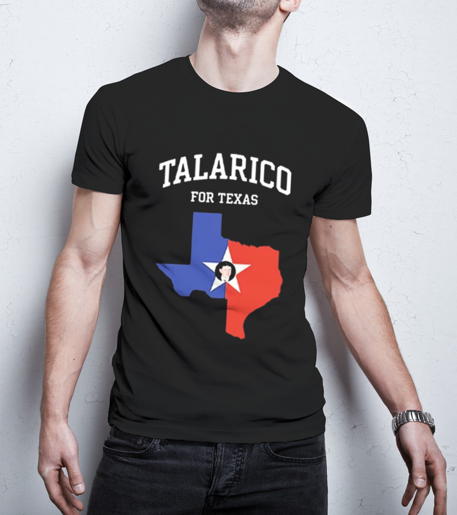 Talarico For Texas State Map Red White Blue Star T-Shirt