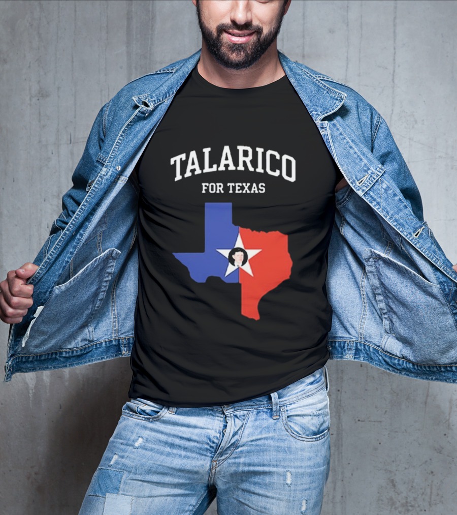 Talarico For Texas State Map Red White Blue Star T-Shirt