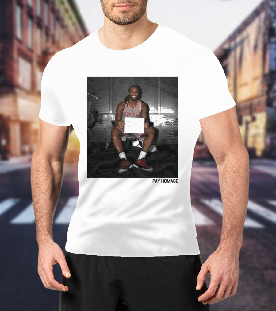 Buckeye Jersey Bruce Thornton 110 Pay Homage Locker Room T-Shirt