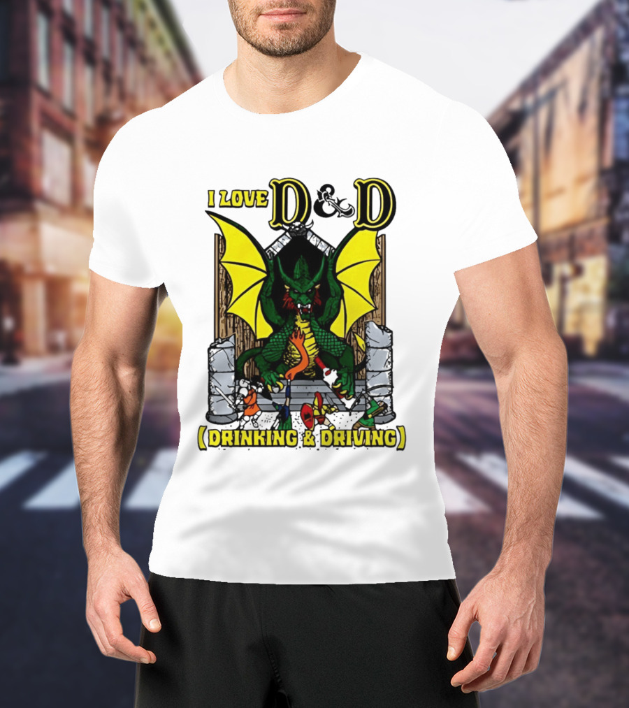 I Love D&D Drinking & Driving Dragon T-Shirt