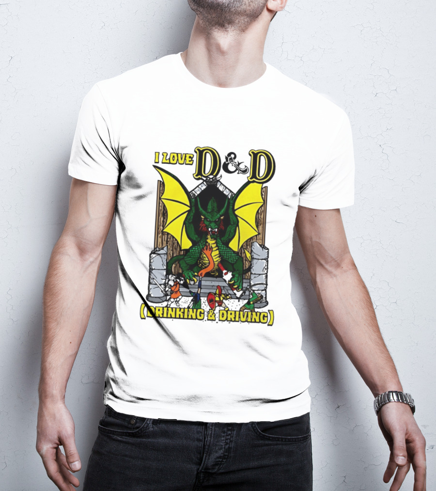 I Love D&D Drinking & Driving Dragon T-Shirt