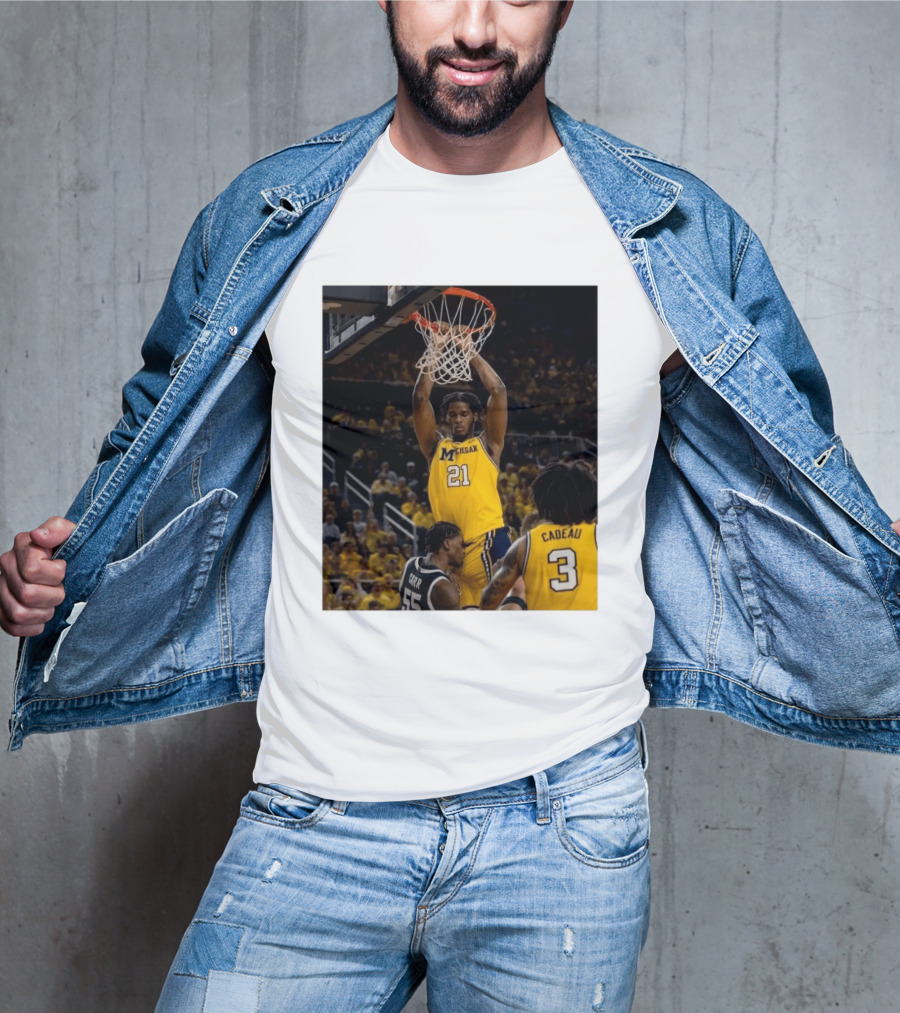 Morez Johnson Jr. Dunk Michigan Vs Carr Cadeau Basketball Moment T-Shirt
