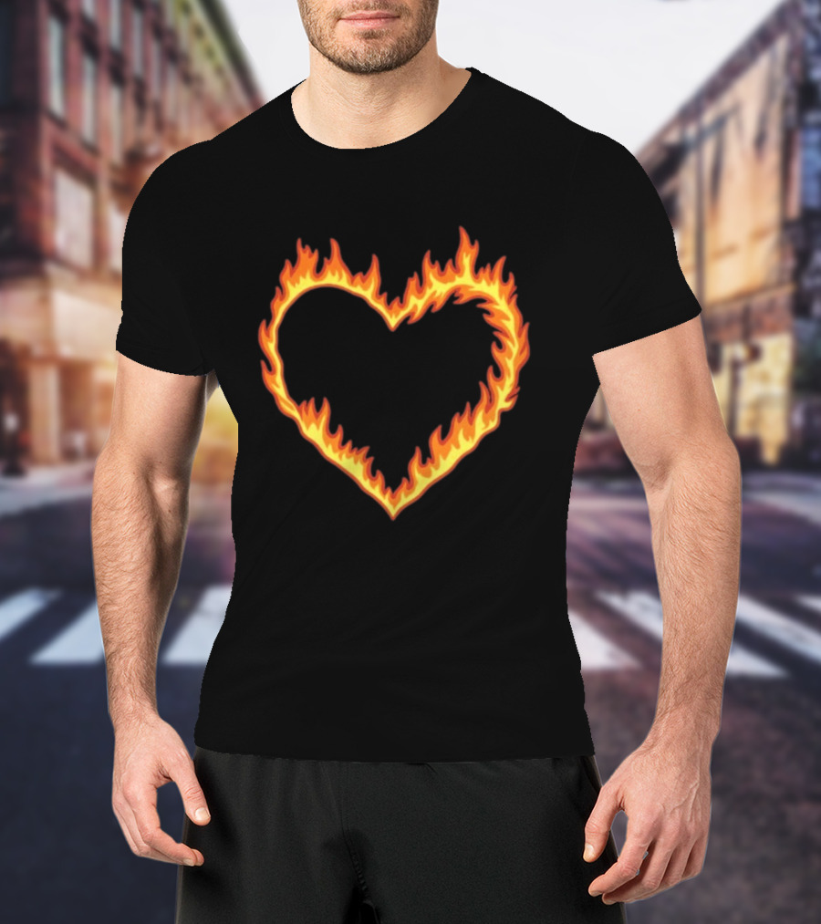 High Potential Morgan Croft Fire Heart Flame T-Shirt