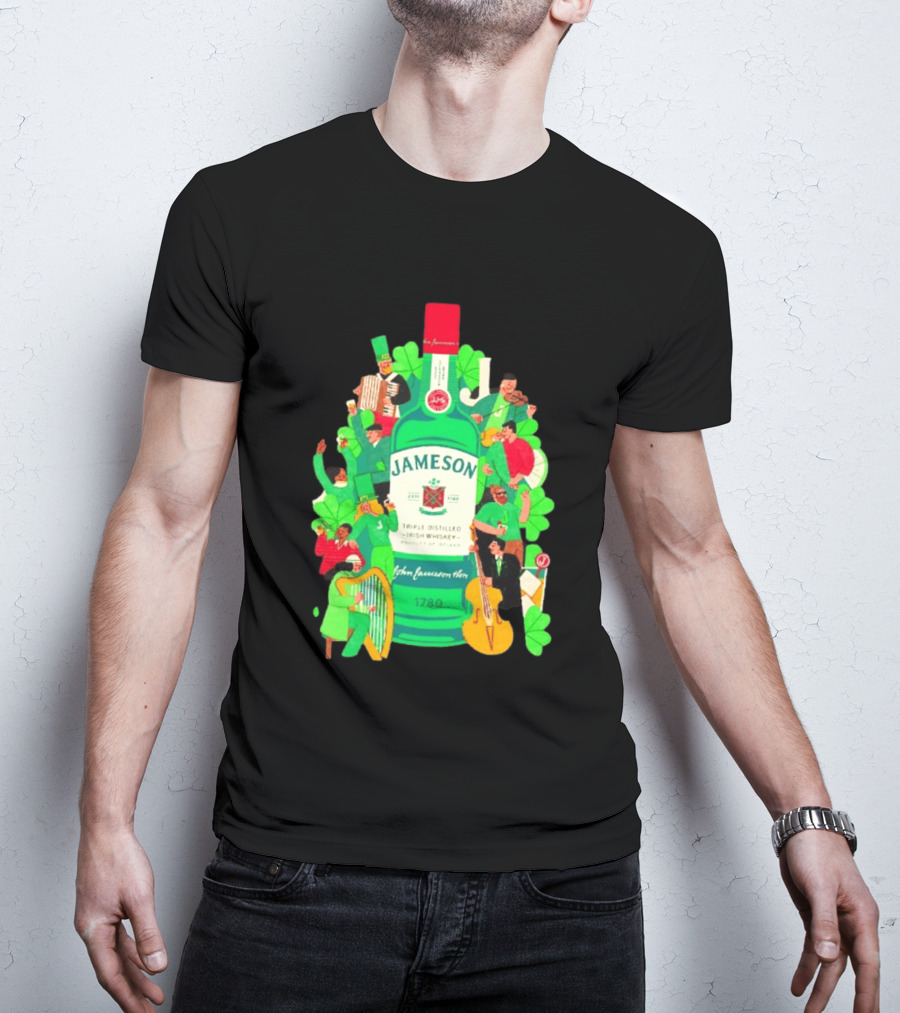 Jameson Triple Distilled Irish Whiskey 1780 St. Patrick's Day Celebration Bottle T-Shirt