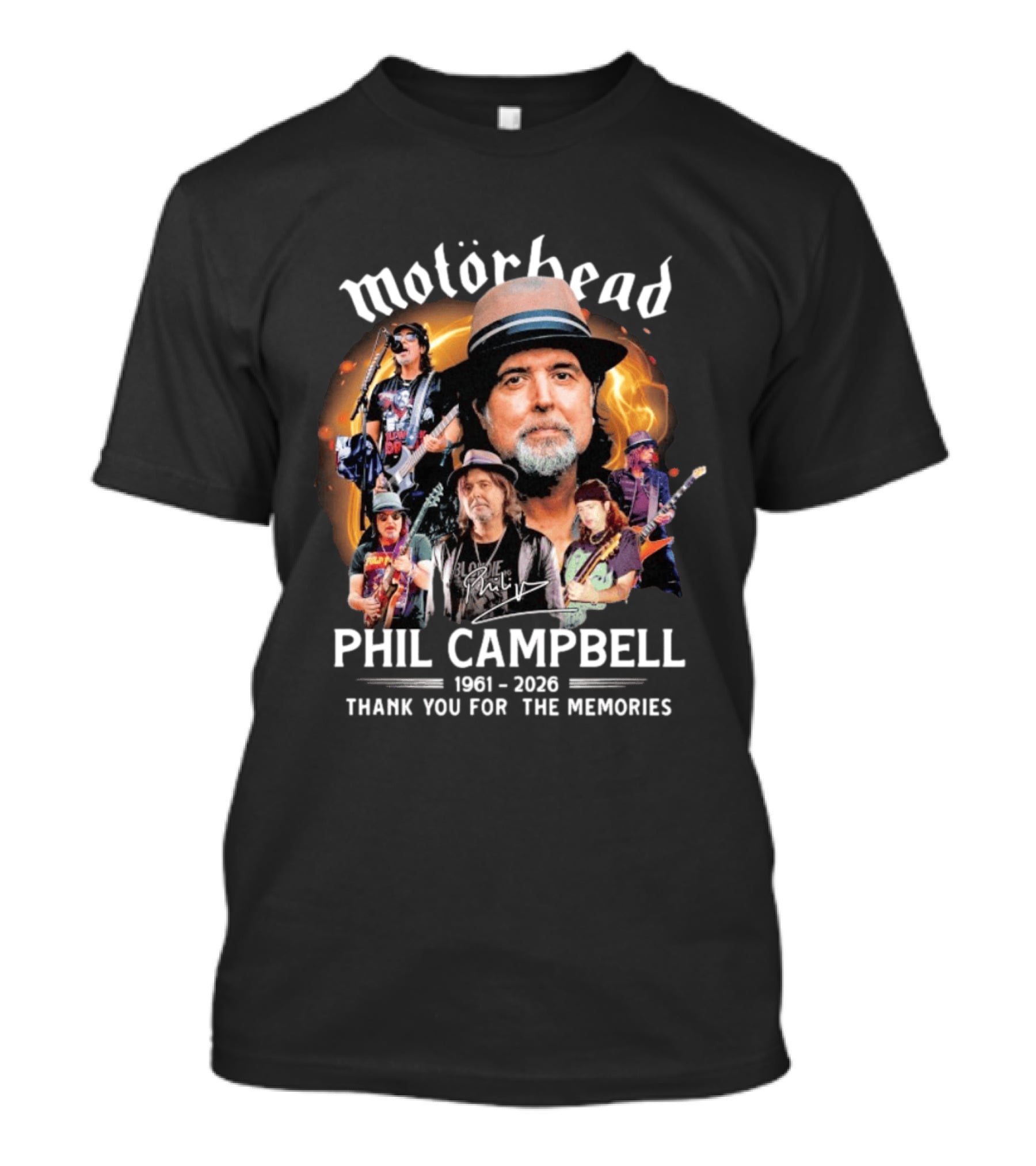 Motörhead Phil Campbell 1961 2026 Thank You For The Memories Music T-Shirt
