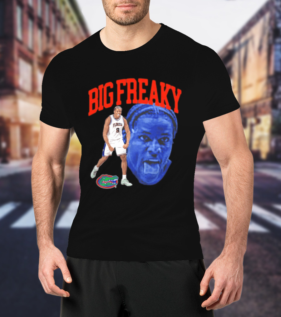 Florida Gators Rueben Chinyelu Big Freaky NBA Player Action T-Shirt