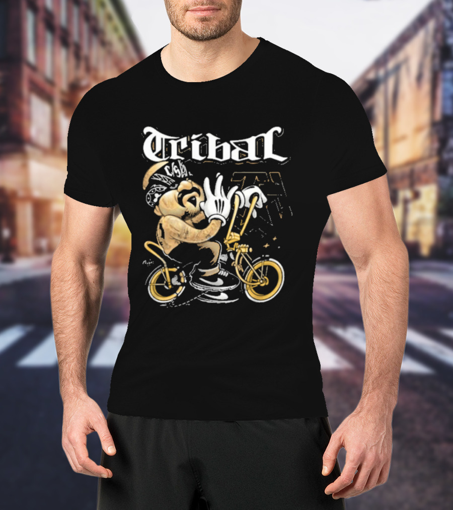 Tribal Origi Bike Character Riding Streetwear T-Shirt