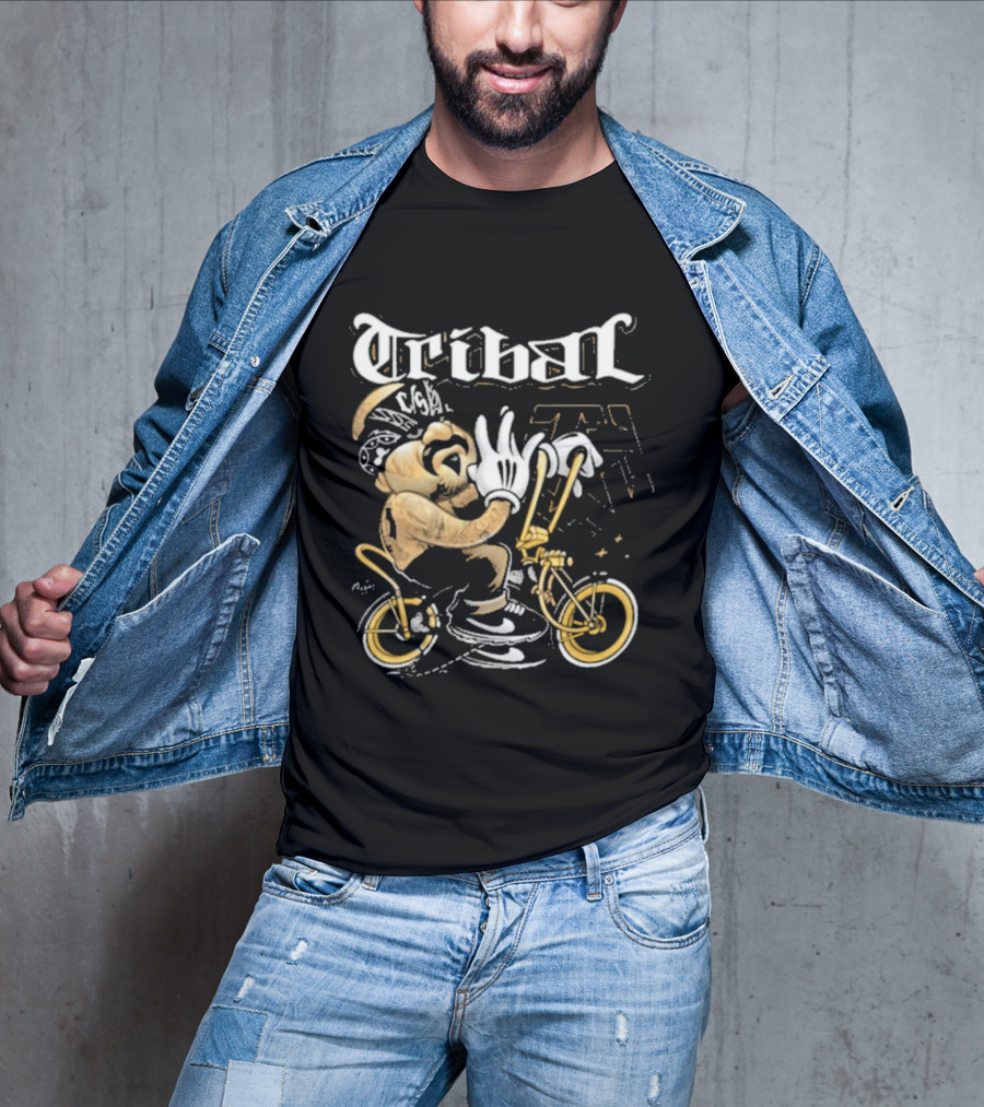 Tribal Origi Bike Character Riding Streetwear T-Shirt