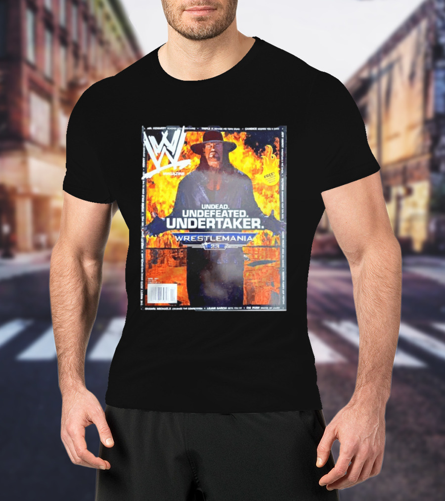 WWE Undead Undefeated Undertaker Wrestlemania 23 Magazine Cover T-Shirt