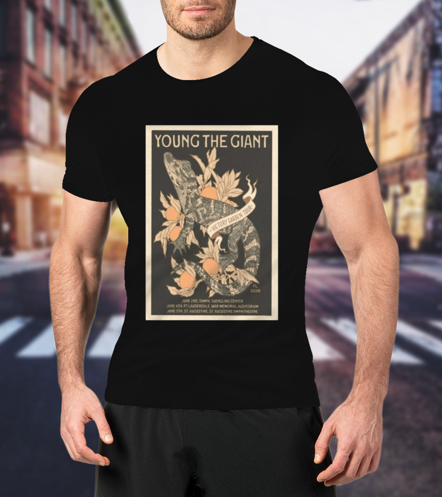 Young The Giant Victory Garden Tour 2026 Lizard And Oranges FL Tour Dates T-Shirt