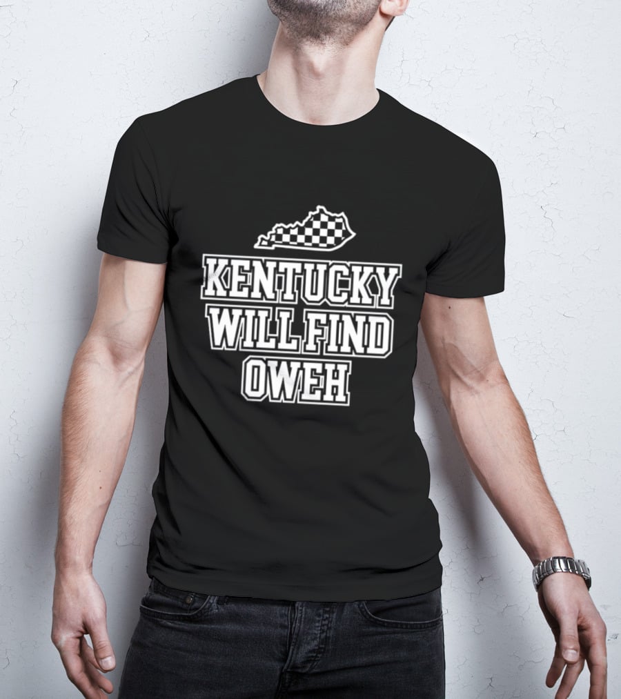 Kentucky Will Find Oweh Checkered State T-Shirt