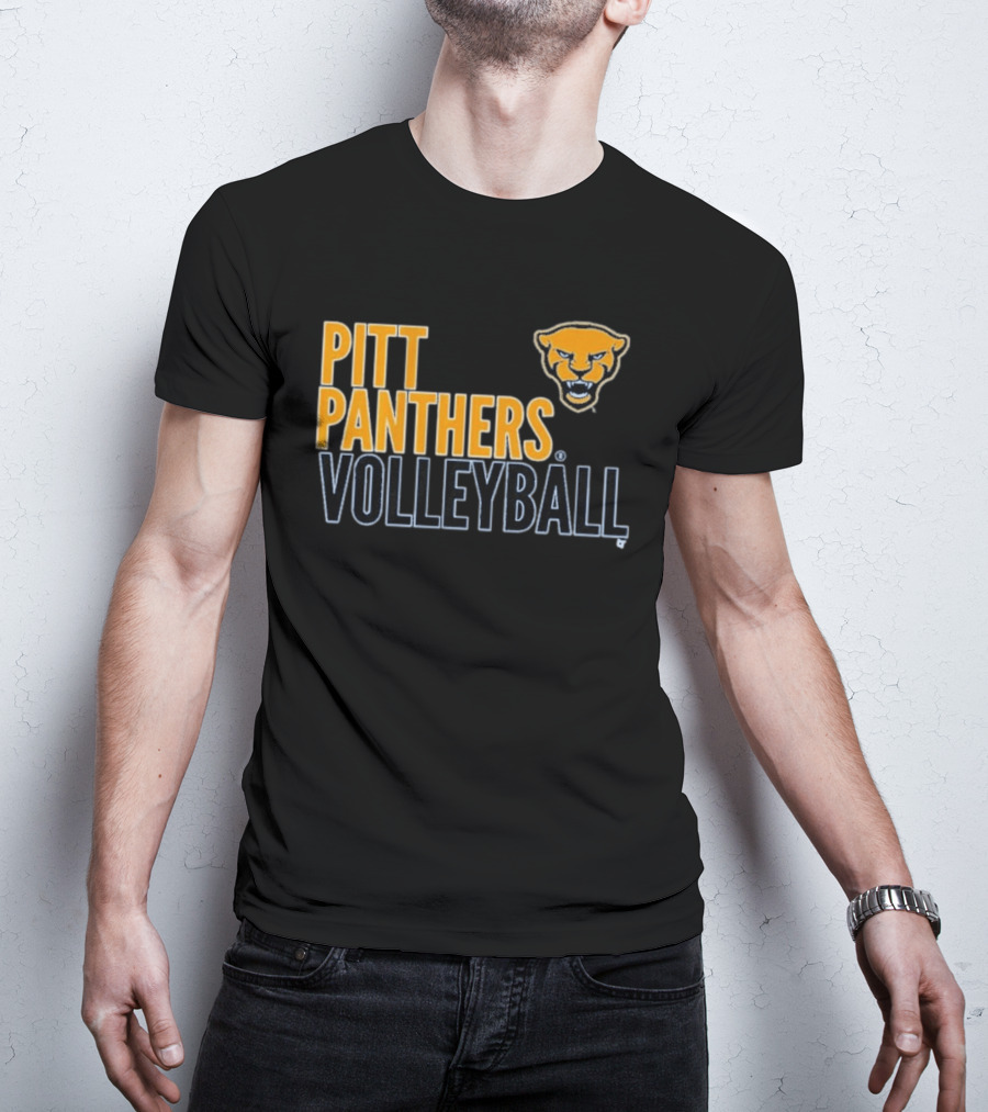Pitt Panthers Volleyball Team Spirit Panther Head T-Shirt