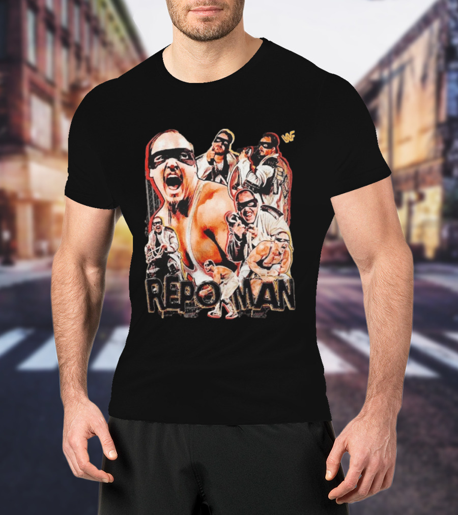 Repo Man Barry Darsow WWF Wrestler Collage T-Shirt