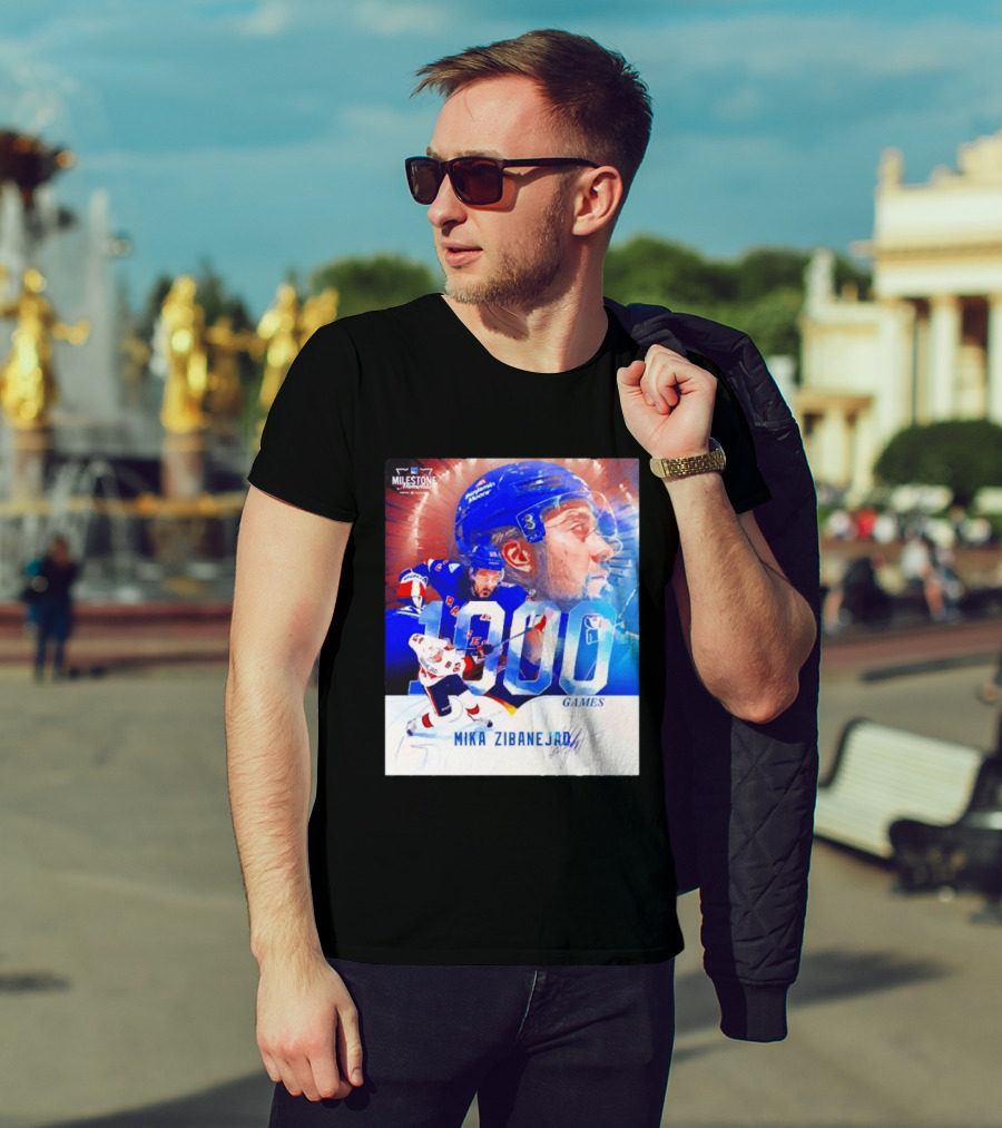 Mika Zibanejad New York Rangers 1000 Games Milestone NHL Career Celebration T-Shirt