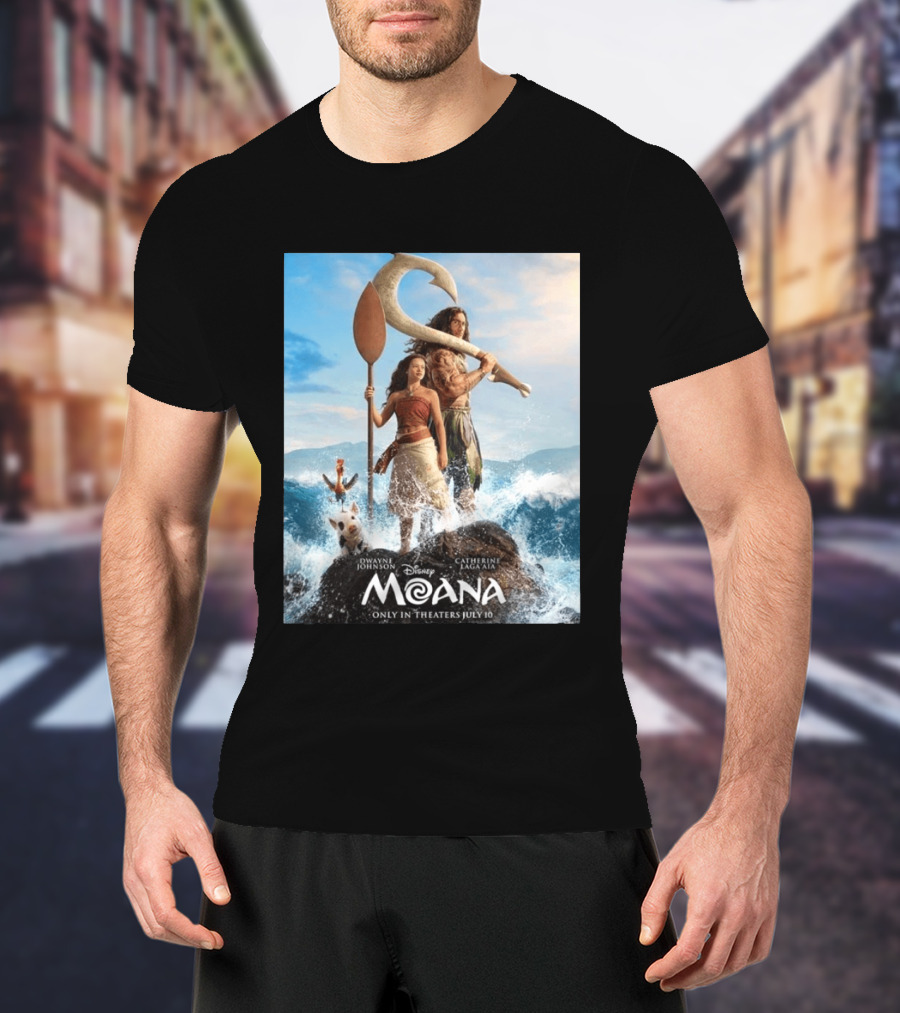 Dwayne Johnson And Catherine Laga'aia In Disney's Moana Live Action July 10 T-Shirt