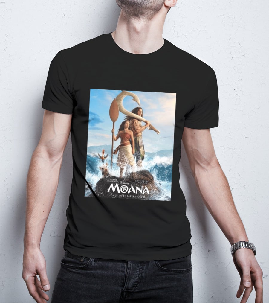 Dwayne Johnson And Catherine Laga'aia In Disney's Moana Live Action July 10 T-Shirt