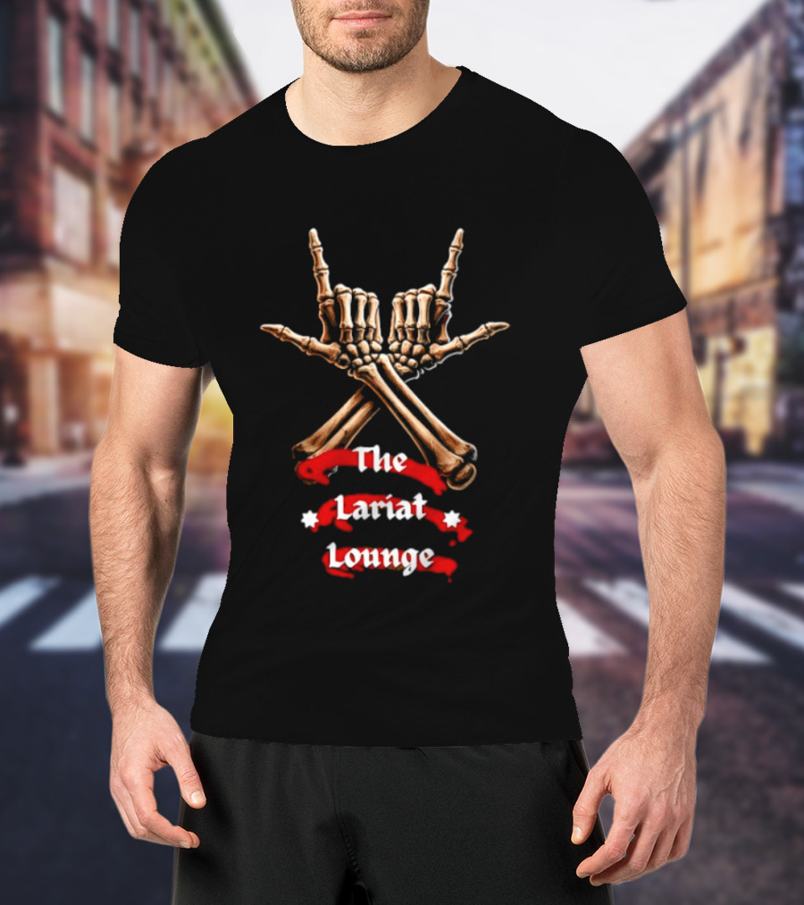 The Lariat Lounge Skeleton Hands Double L Gesture T-Shirt