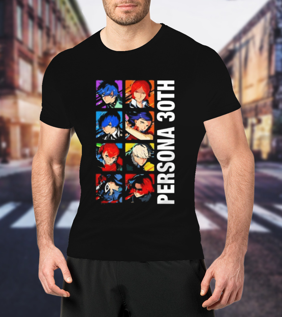 Atlus Persona 30th Anniversary Protagonist Series Legacy Stack T-Shirt