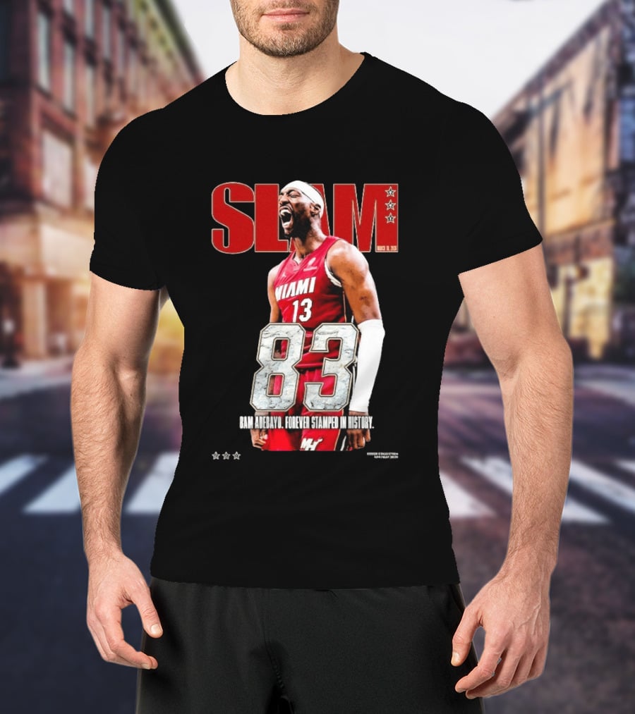Slam March 2023 Bam Adebayo Miami 83 Points Forever Stamped In History T-Shirt