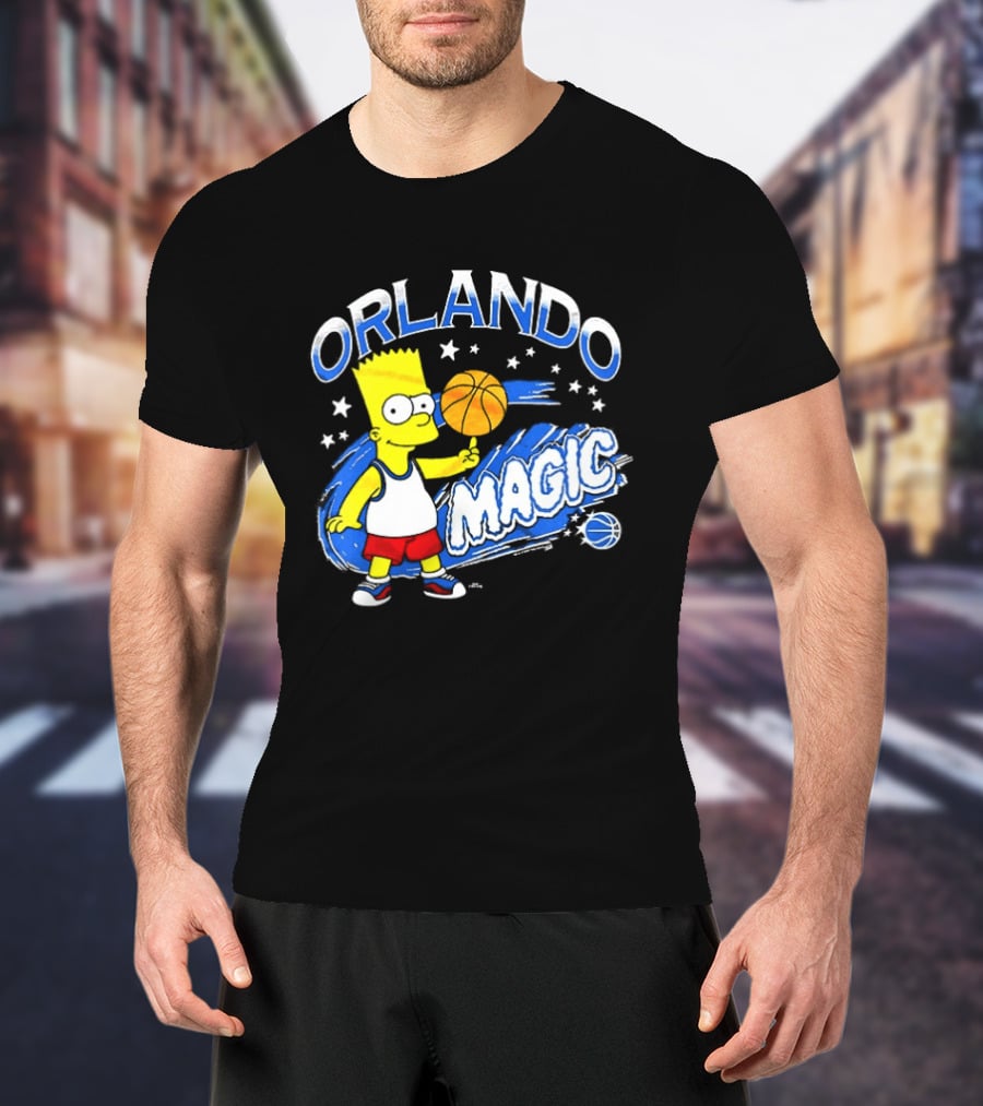 Bart Simpsons Orlando Magic NBA Basketball Cartoon T-Shirt