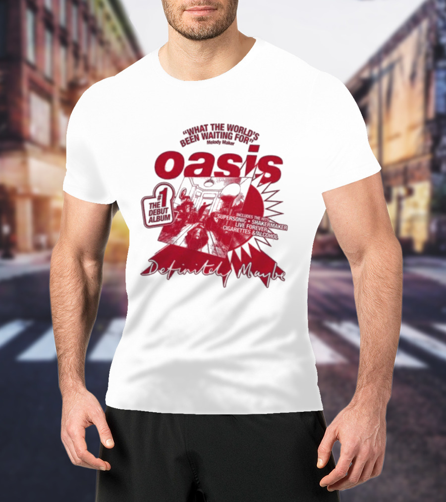 Oasis Definitely Maybe What The World's Been Waiting For Number 1 Debut Album T-Shirt