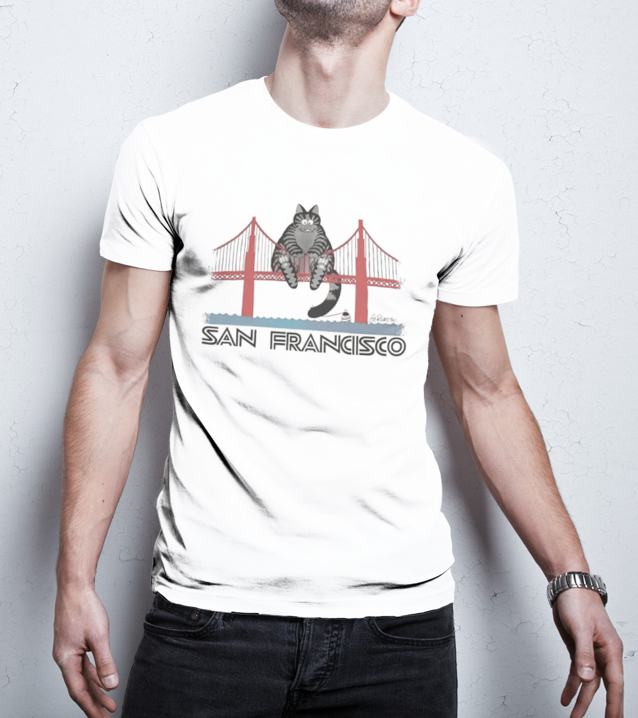 San Francisco Cat Golden Gate Bridge T-Shirt