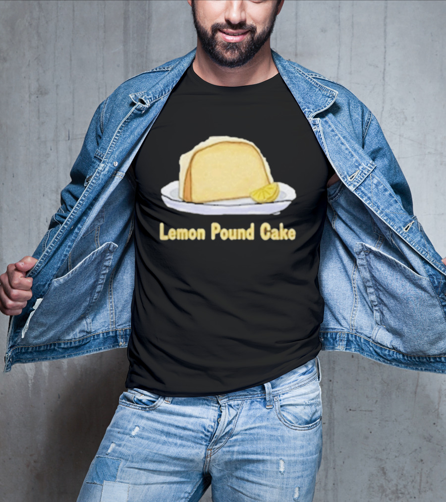 Lemon Pound Cake Slice On Plate With Lemon Wedge T-Shirt