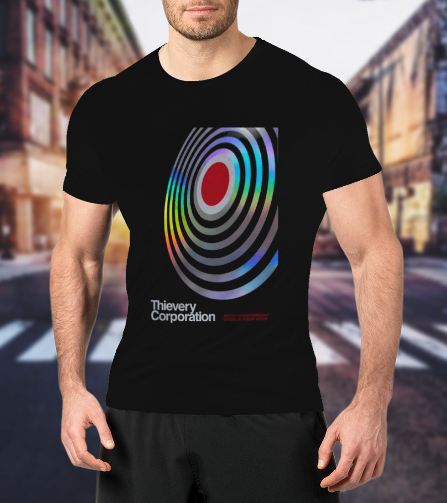Thievery Corporation 30th Anniversary World Tour 2026 Target Rings T-Shirt