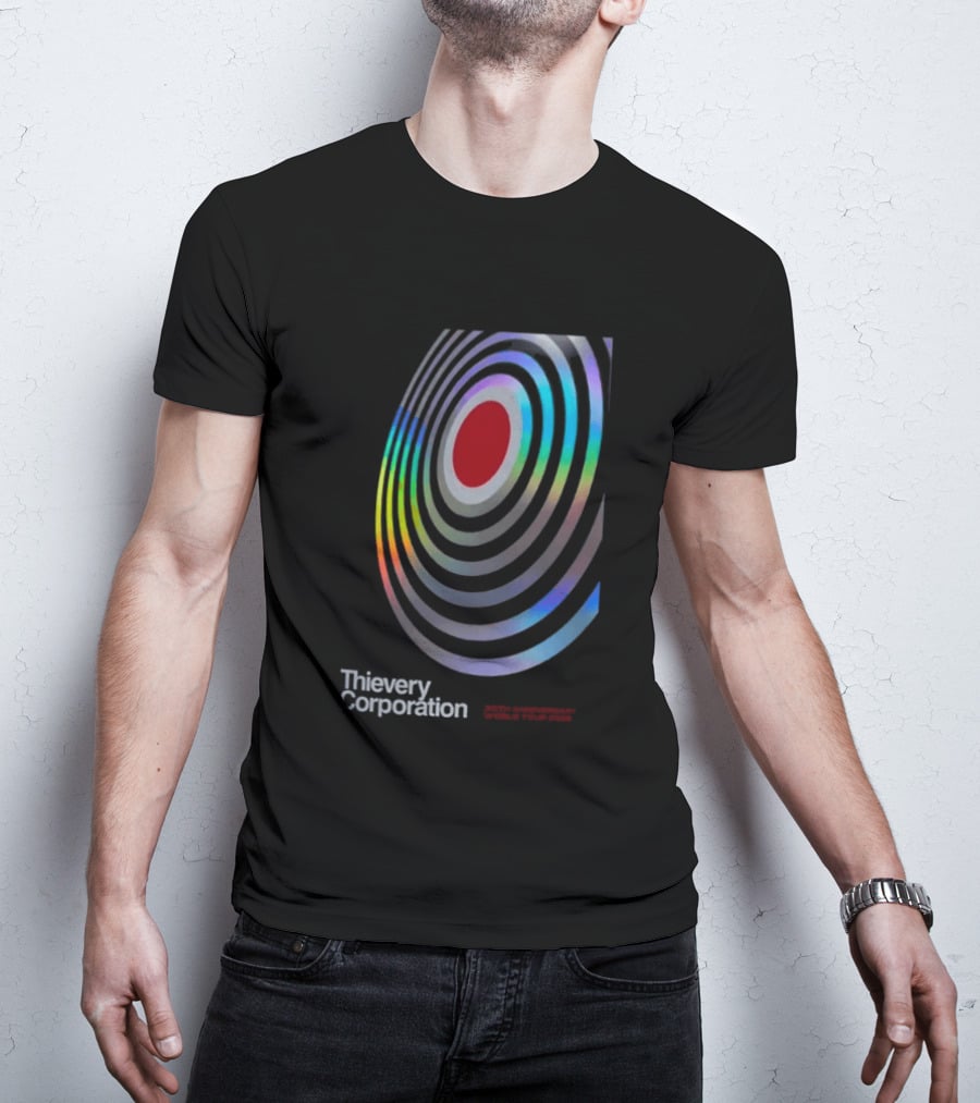 Thievery Corporation 30th Anniversary World Tour 2026 Target Rings T-Shirt
