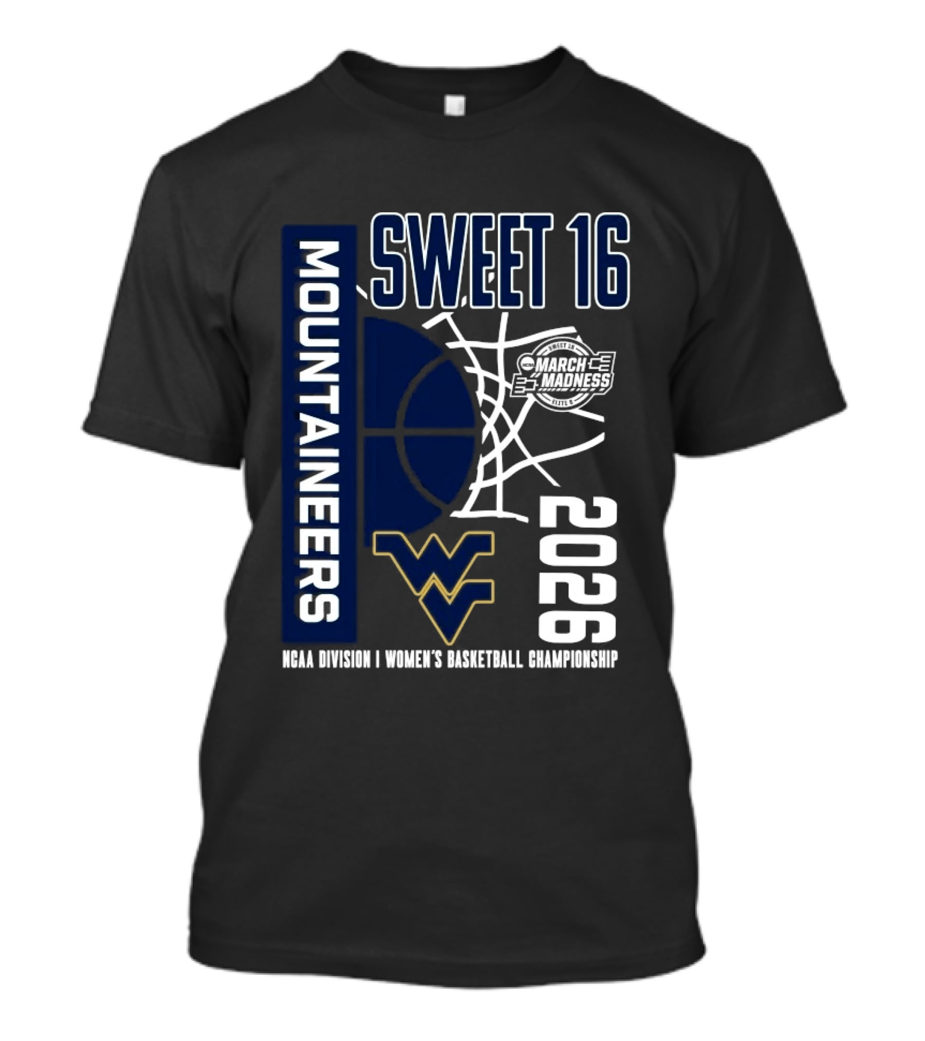 West Virginia Mountaineers 2026 NCAA Women's Basketball Sweet 16 Championship T-Shirt