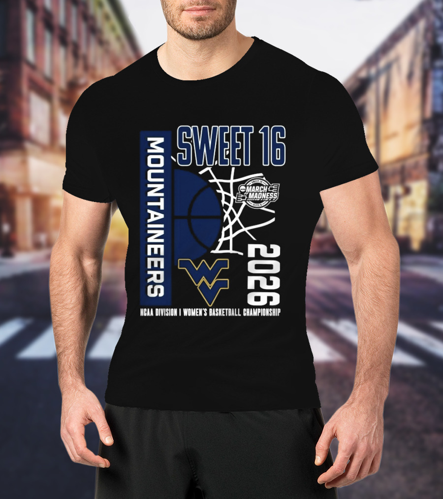 West Virginia Mountaineers 2026 NCAA Women's Basketball Sweet 16 Championship T-Shirt