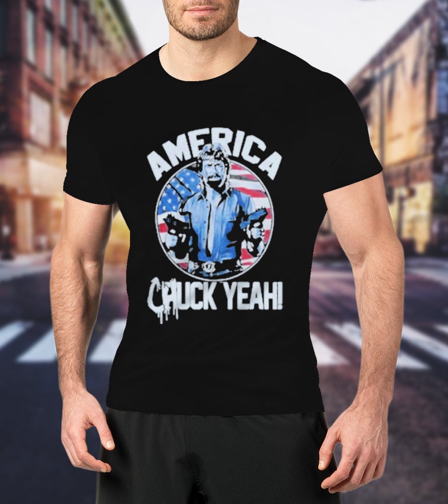 America Chuck Yeah Chuck Norris Patriotic Flag T-Shirt