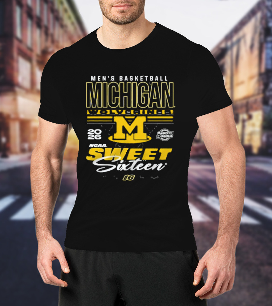 Michigan Wolverines Basketball 2026 NCAA Sweet Sixteen Bound March Madness T-Shirt