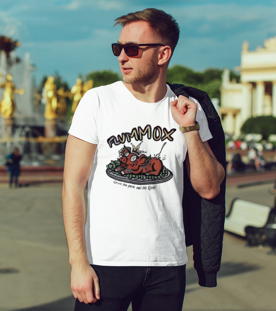 Flummox Serve The Pork Eat The Rich Pig With Money And Crown T-Shirt