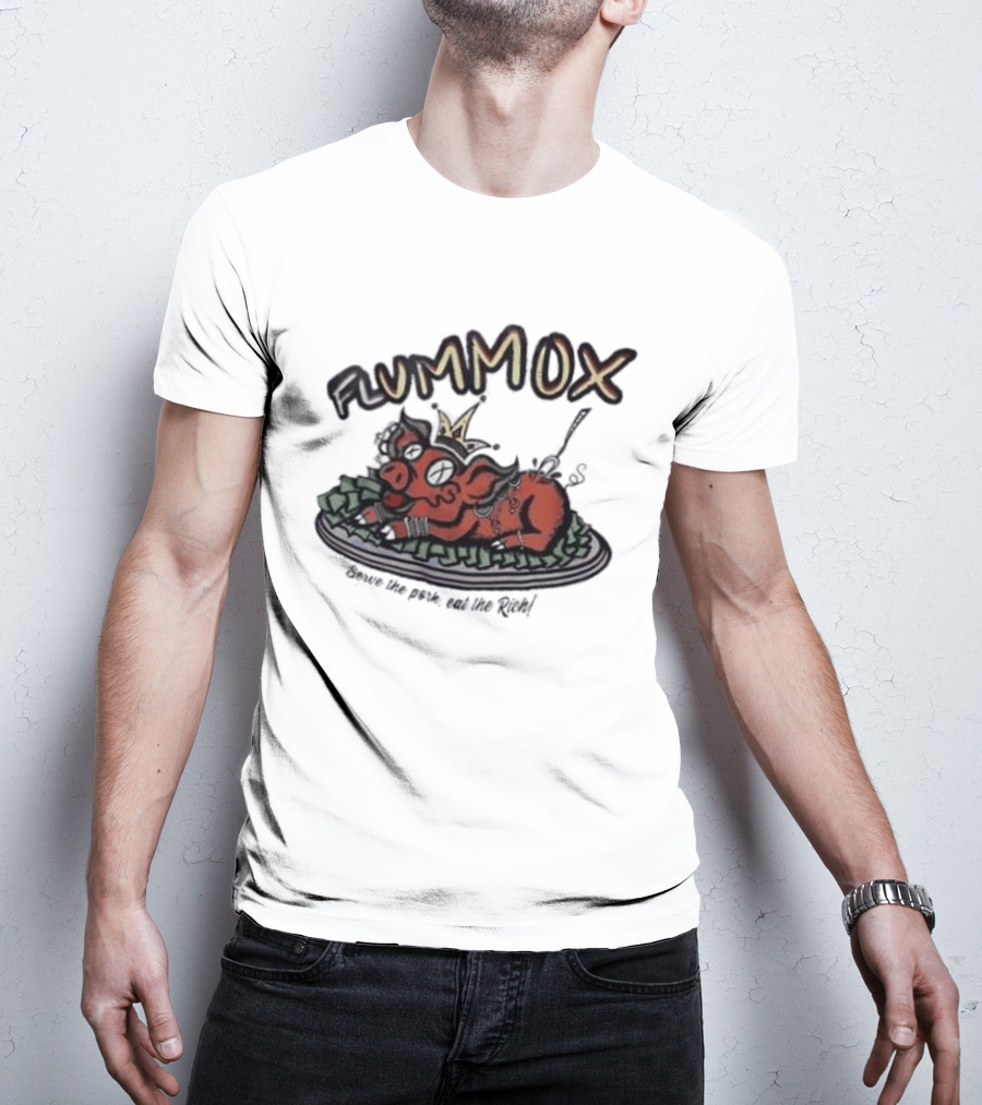 Flummox Serve The Pork Eat The Rich Pig With Money And Crown T-Shirt