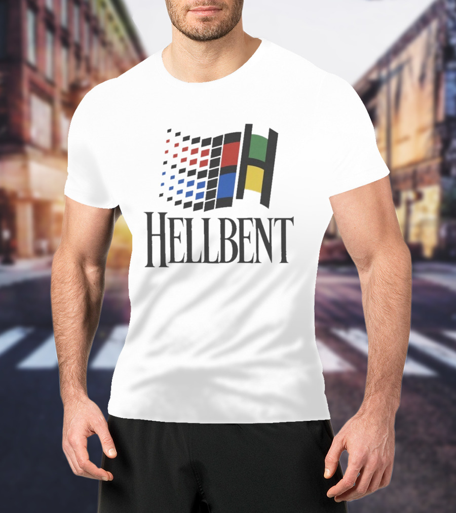 Hellbent Records Retro Pixelated Windows T-Shirt