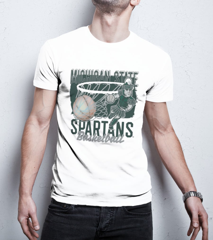 Michigan State Spartans Basketball Swoosh Net T-Shirt