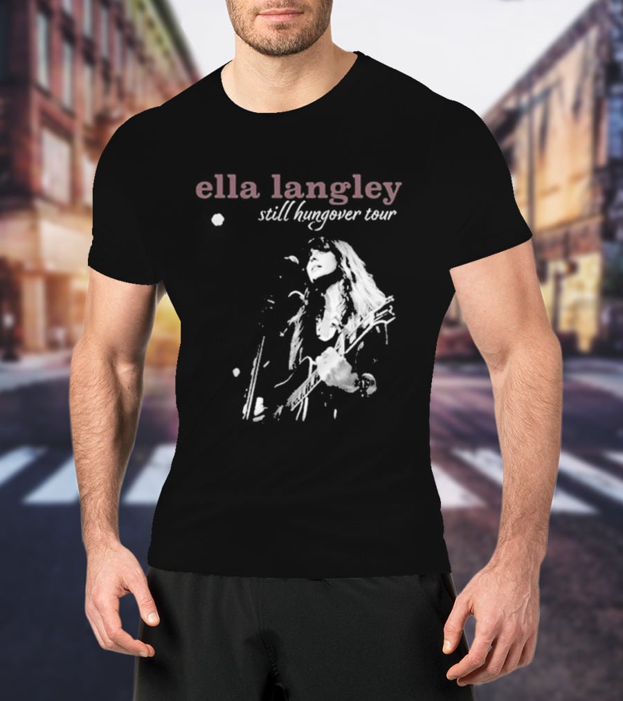 Ella Langley Still Hungover Tour Pink Textual T-Shirt