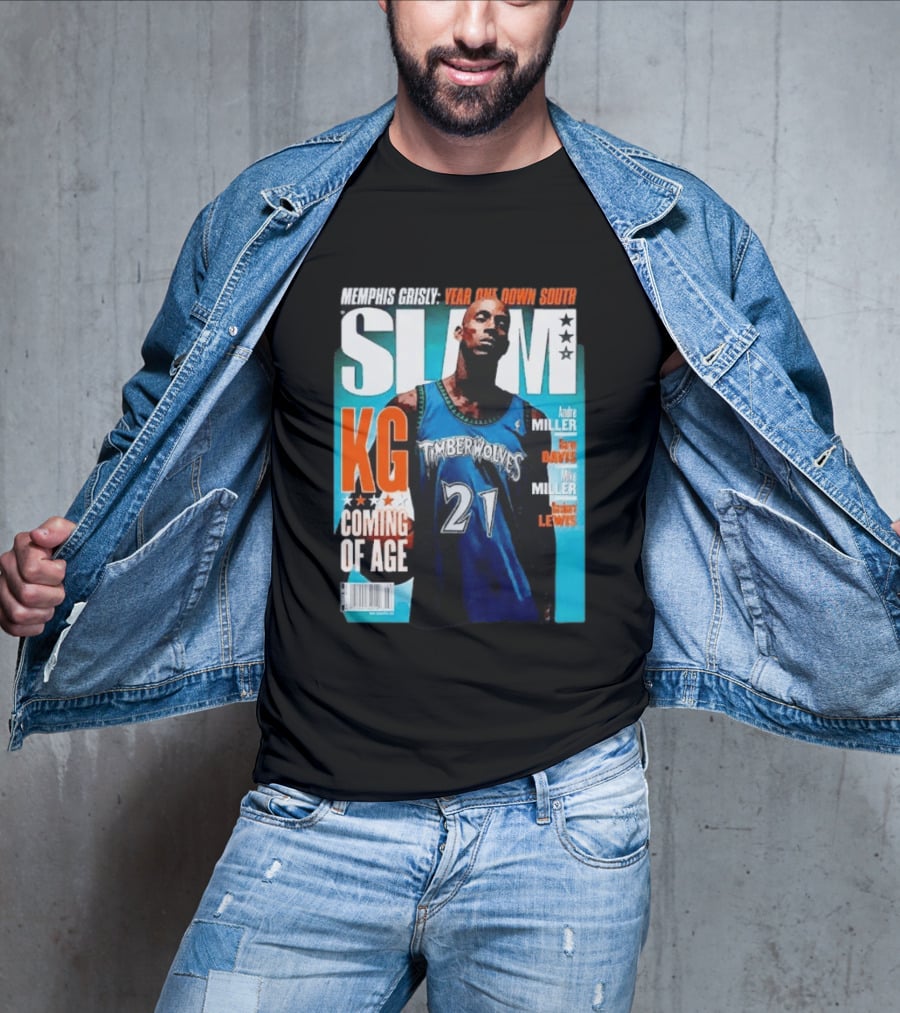 Slam Kevin Garnett Timberwolves Memphis Grisly Year One Down South KG Coming Of Age T-Shirt