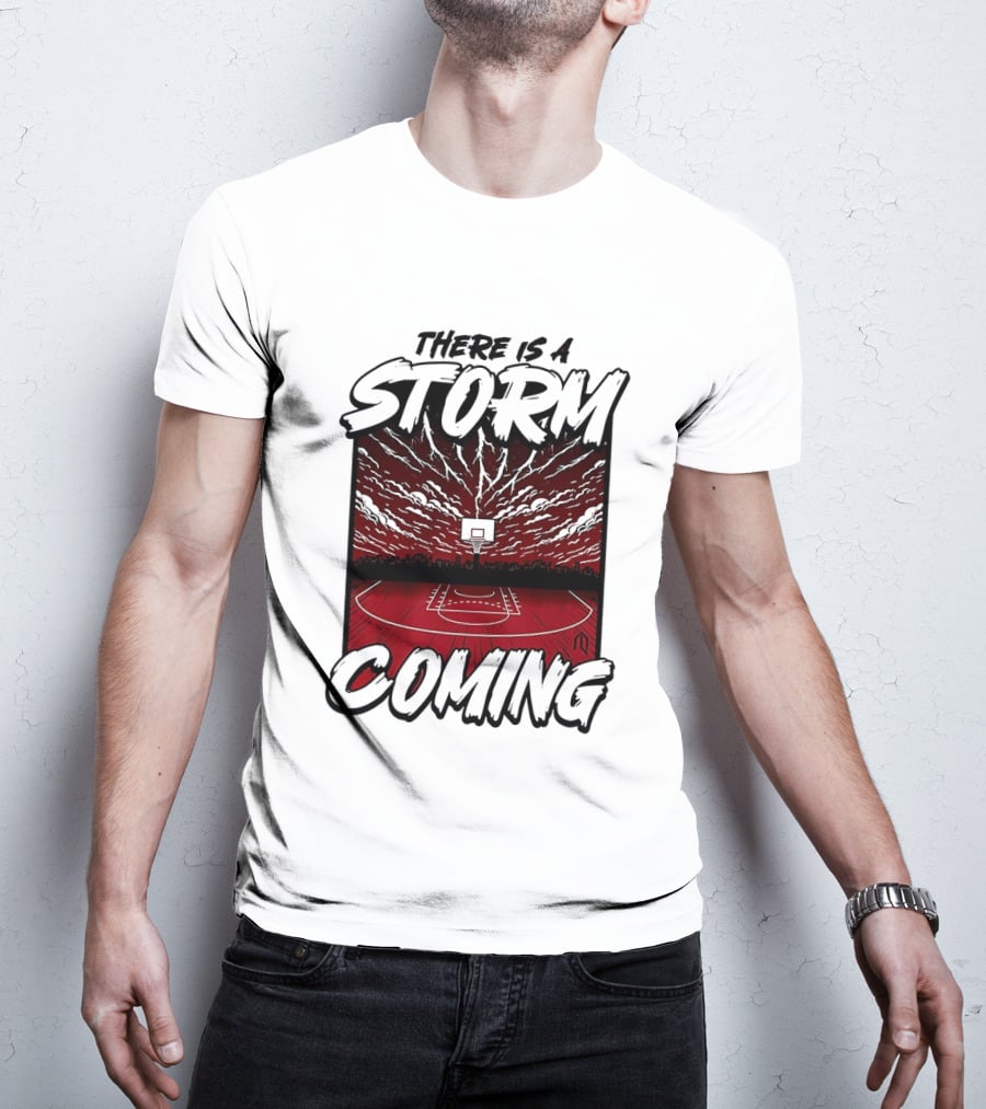 There Is A Storm Coming Basketball Court Thunderstorm Sky T-Shirt