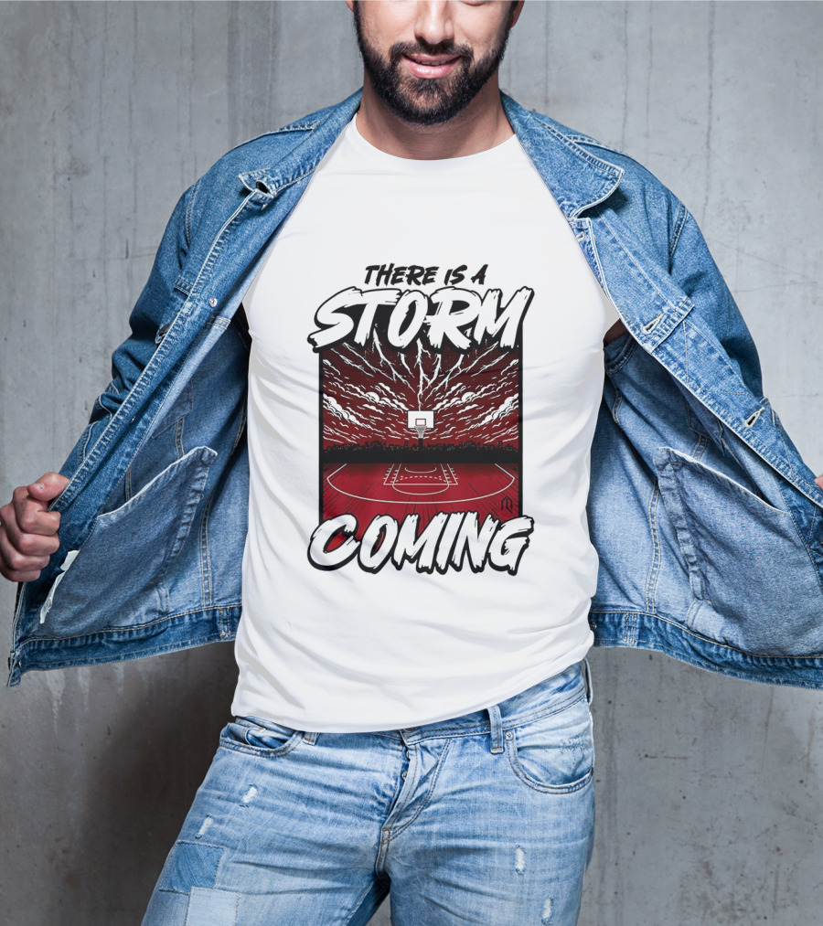 There Is A Storm Coming Basketball Court Thunderstorm Sky T-Shirt
