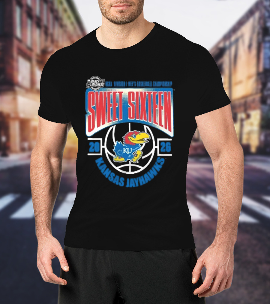 Kansas Jayhawks Sweet Sixteen NCAA DI Men's Basketball Tournament March Madness 2026 T-Shirt