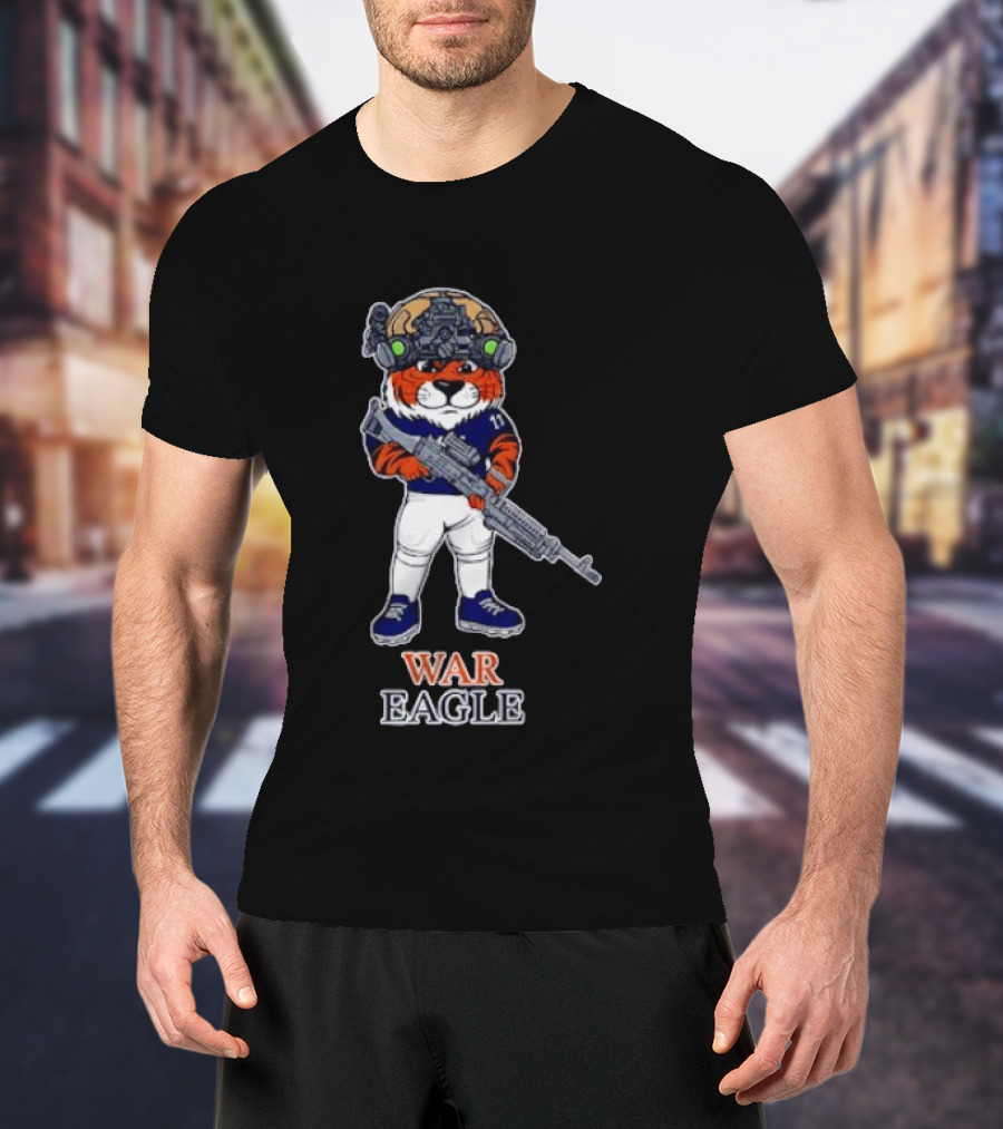 Auburn Tigers Aubie War Eagle Military Helmet Night Vision T-Shirt